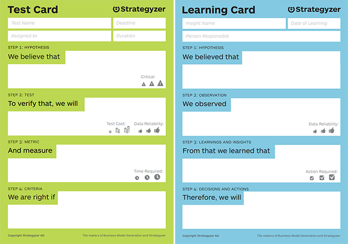 Test and Learning cards